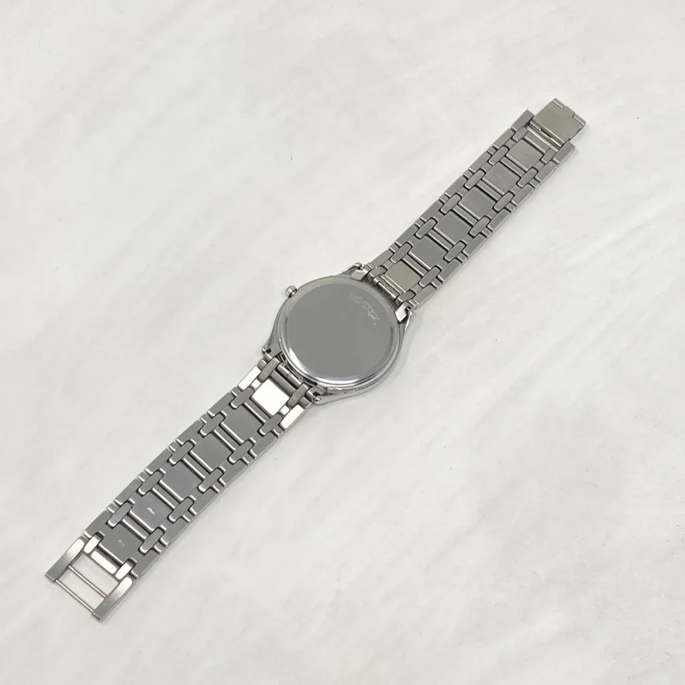Vintage Montreux Watch Men Silver Tone 34mm Brushed Minimal New Battery 7.25